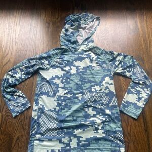 AFTCO Blue and Gray Digital Camo Hoodie